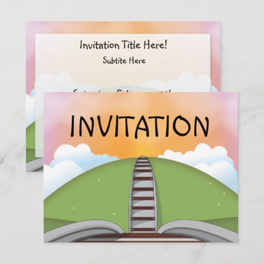 Eisenbahn Einladung (Vorne/Hinten)