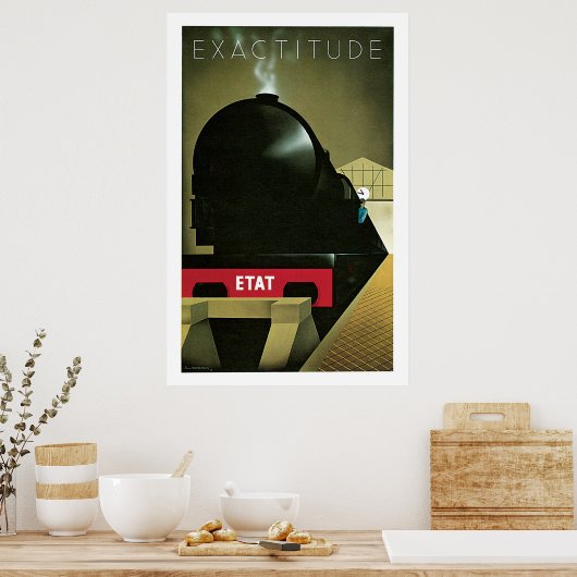Eisenbahn Frankreich Züge Vintage Reise Poster (Küche)