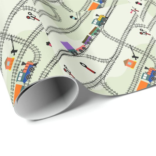 Eisenbahn Geschenkpapier (Rolleneckpunkt)