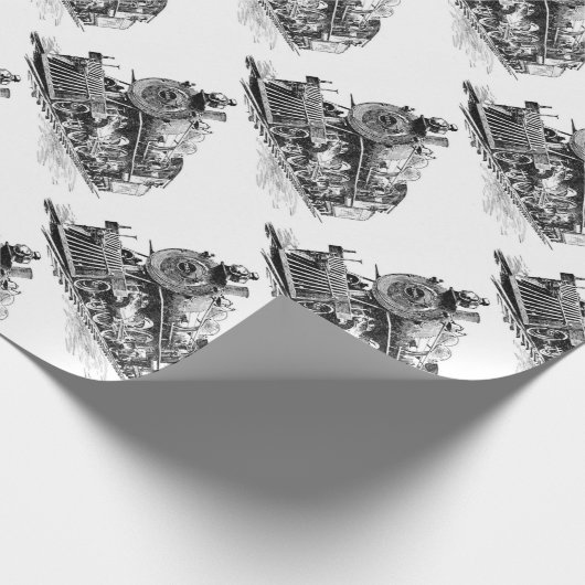 Eisenbahn Geschenkpapier (Ecke)