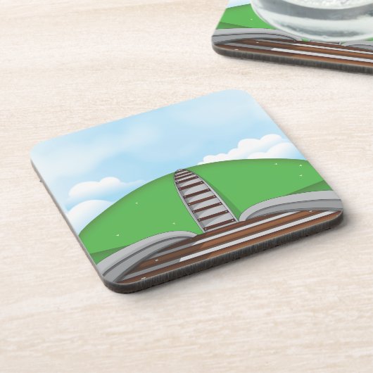 Eisenbahn Getränkeuntersetzer (Linke Seite)