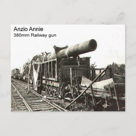 Eisenbahn-Gewehr des Zweiten Weltkrieges, Anzio An Postkarte (Vorderseite)