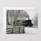 Eisenbahn im Schnee Postkarte (Vorne/Hinten)