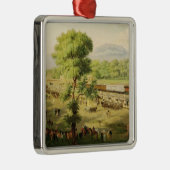 Eisenbahn im Tal von Mexiko, 1869 Silbernes Ornament (Rechts)