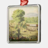 Eisenbahn im Tal von Mexiko, 1869 Silbernes Ornament (Links)