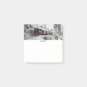 Eisenbahn im Winter-Weihnachtsszene Post-it Klebezettel