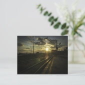 Eisenbahn in Catania bei Sonnenuntergang Postkarte (Stehend Vorderseite)