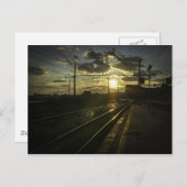 Eisenbahn in Catania bei Sonnenuntergang Postkarte (Vorne/Hinten)