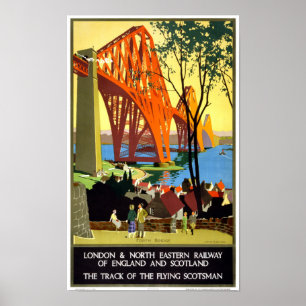 Eisenbahn in England und Schottland Vintage Poster