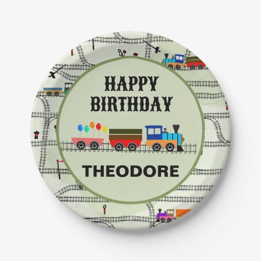 Eisenbahn-Kids-Teller Pappteller (Vorderseite)