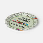 Eisenbahn-Kids-Teller Pappteller (Schrägansicht)