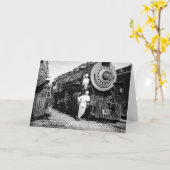 EISENBAHN-KOCH KOCHEN AUF MOTOR-FOTO KARTE (Gelbe Blume)