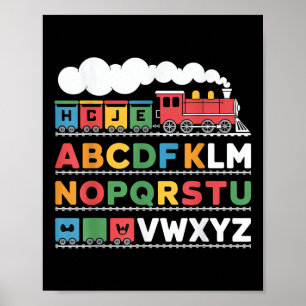 Eisenbahn Lover Abc Alphabet A-z Abcs Kinderg Poster