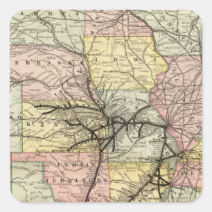 Eisenbahn Missouris Pazifik Quadratischer Aufkleber