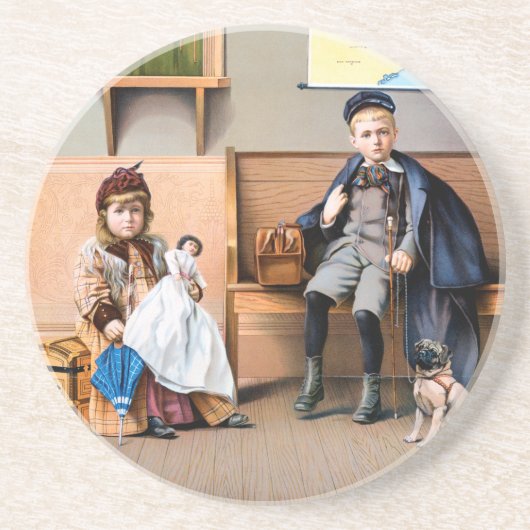 EISENBAHN-PLAKAT, 1898 SANDSTEIN UNTERSETZER (Vorne)