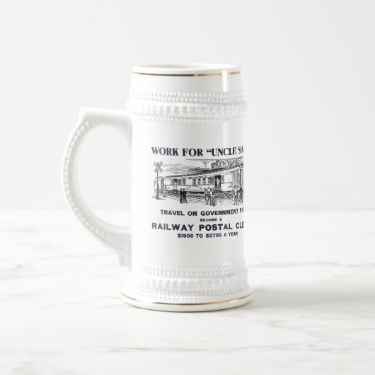 Eisenbahn Postbeamte Vintag 1926  Bierglas (Links)