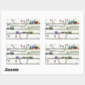 Eisenbahn Rechteckiger Aufkleber (Blatt)