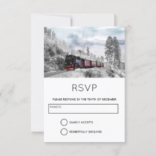 Eisenbahn-Reise durch Winter-RSVP Einladung