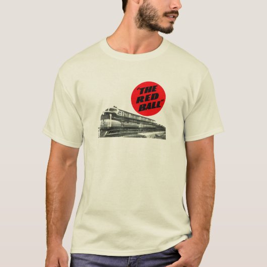 Eisenbahn-roter Ball-Eilzug T-Shirt (Vorderseite)