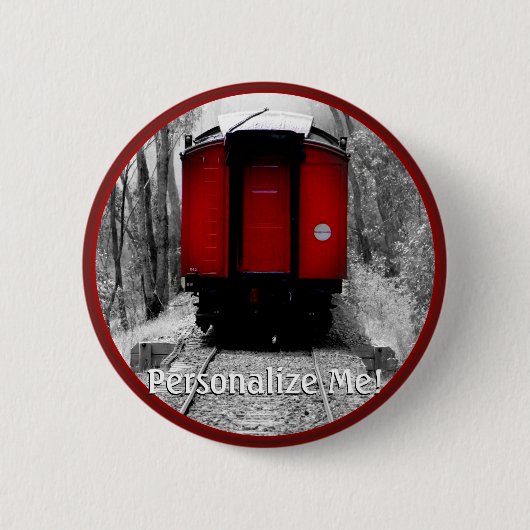 Eisenbahn Schwarzes und Rotes Erbe Button (Vorderseite)