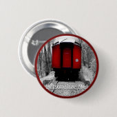 Eisenbahn Schwarzes und Rotes Erbe Button (Vorne & Hinten)