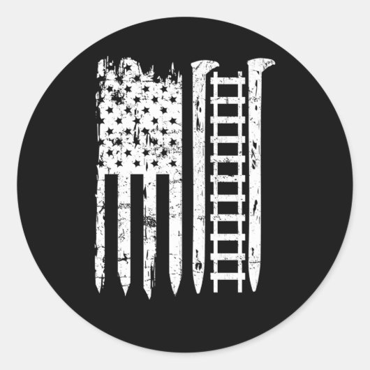 Eisenbahn Spike American Flag Zug für Eisenbahnwan Runder Aufkleber (Vorderseite)