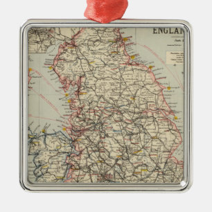 Eisenbahn, statistisches England, Wales Silbernes Ornament