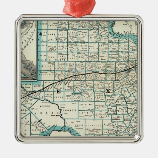 Eisenbahn Texas Pazifik Silbernes Ornament (Vorne)