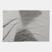 Eisenbahn-Tracks Winternebel-Foto Geschirrtuch (Horizontal)