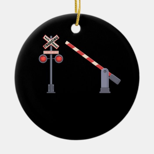 Eisenbahn überquert Barrier Zeichenkostüm D Keramik Ornament (Vorne)
