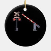 Eisenbahn überquert Barrier Zeichenkostüm D Keramik Ornament (Hinten)
