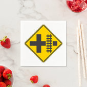 Eisenbahn überquert Straßensignatur Napkins Serviette