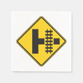 Eisenbahn überquert Straßensignatur Napkins Serviette (Vorderseite)