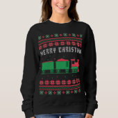 Eisenbahn Ugly Weihnachtssüßer Sweatshirt (Vorderseite)