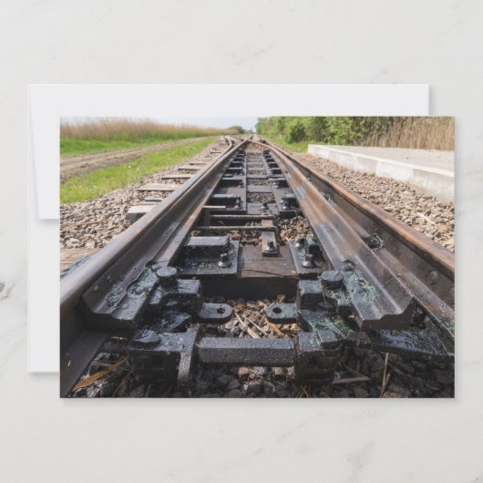Eisenbahn verschwindet in der Ferne Dankeskarte (Vorderseite)