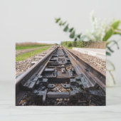 Eisenbahn verschwindet in der Ferne Dankeskarte (Stehend Vorderseite)