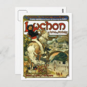 Eisenbahn Vintage Jugendstil-Mucha Postkarte (Vorne/Hinten)