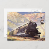 Eisenbahn Vintager Retro-Lokomotivtourismus Postkarte (Vorne/Hinten)