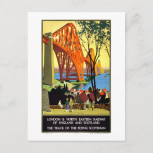 Eisenbahn von England und Schottland Vintage-Plaka Postkarte