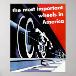 Eisenbahn-wichtigste Räder in Amerika Poster