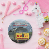 Eisenbahn-Zug-Papier-Teller, 50. Geburtstag, Pappteller (Party)