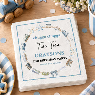 Eisenbahn zum 2. Geburtstag – Choo Choo Party Serviette