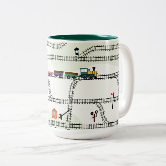 Eisenbahn Zweifarbige Tasse (VorderseiteRechts)