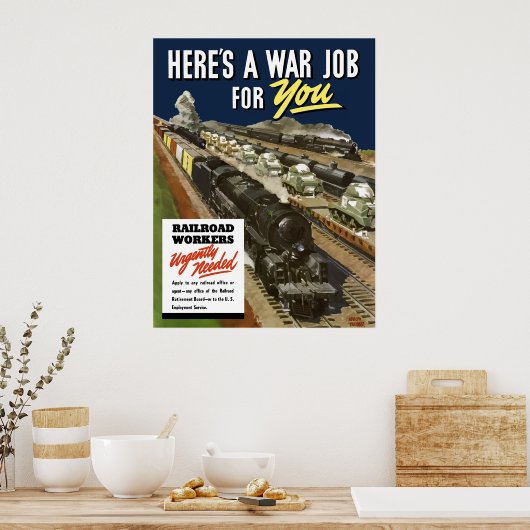 Eisenbahnarbeiter dringend erforderlich poster (Küche)