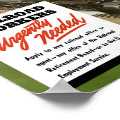 Eisenbahnarbeiter dringend erforderlich — WW2 Poster (Ecke)