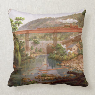 Eisenbahnbrücke bei Atoyac, 'vom Album des Mexic Kissen