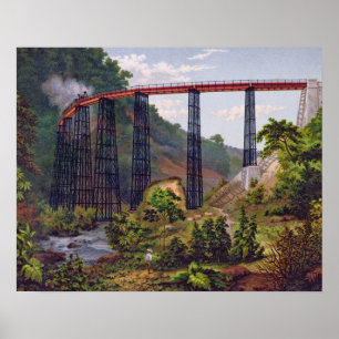 Eisenbahnbrücke bei Metlac, aus dem "Album der Mex Poster