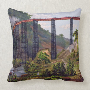 Eisenbahnbrücke bei Metlac, 'vom Album des Mexic Kissen