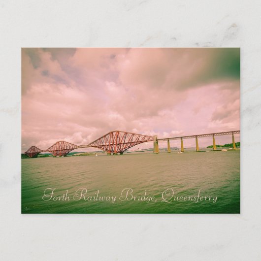 Eisenbahnbrücke Forth bei Edinburgh, Postkarte (Vorderseite)