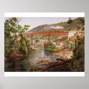 Eisenbahnbrücke in Atoyac, aus dem "Album des Mexi Poster
